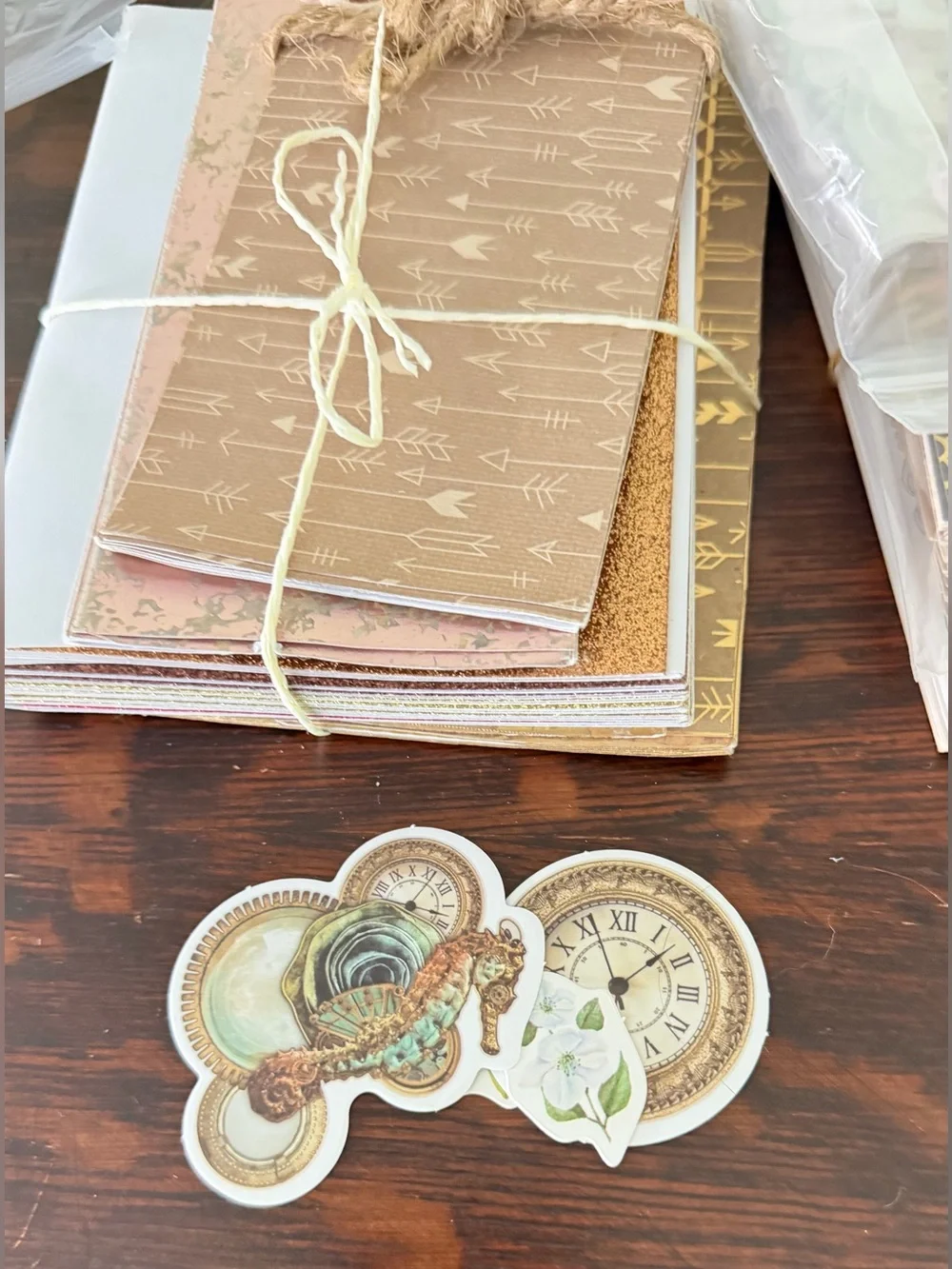 Large Stationary Bundle Journaliing Scrapbooking Mini Journals Tags Tissue Paper